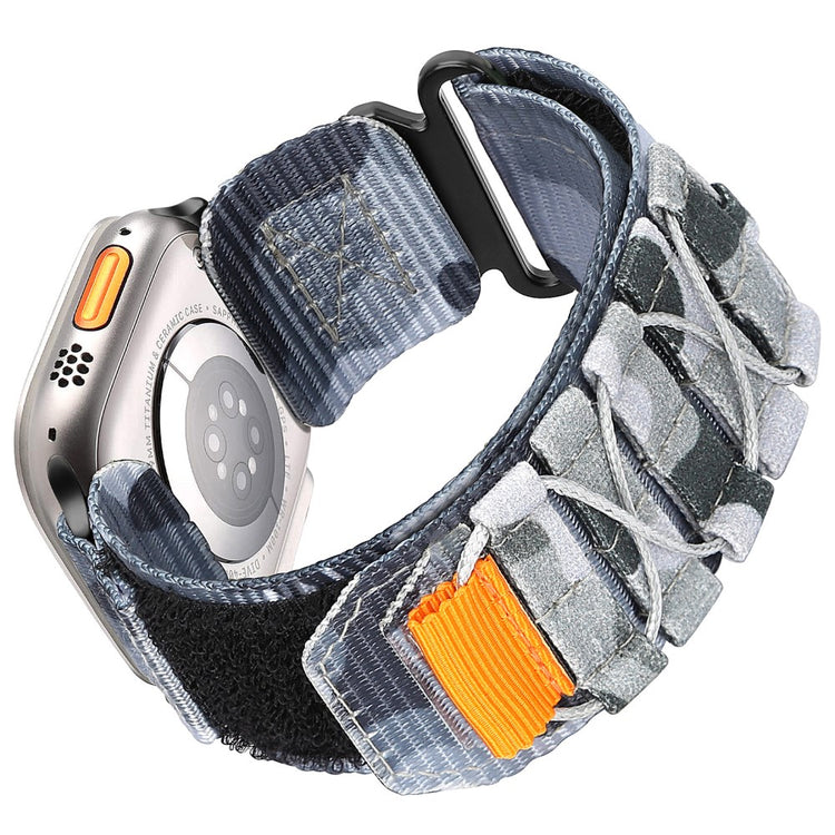 Watch Band Apple Watch Series 41mm - 40mm - 38mm Nylon Woven Magic Tape Strap - Grey Camouflage#serie_5
