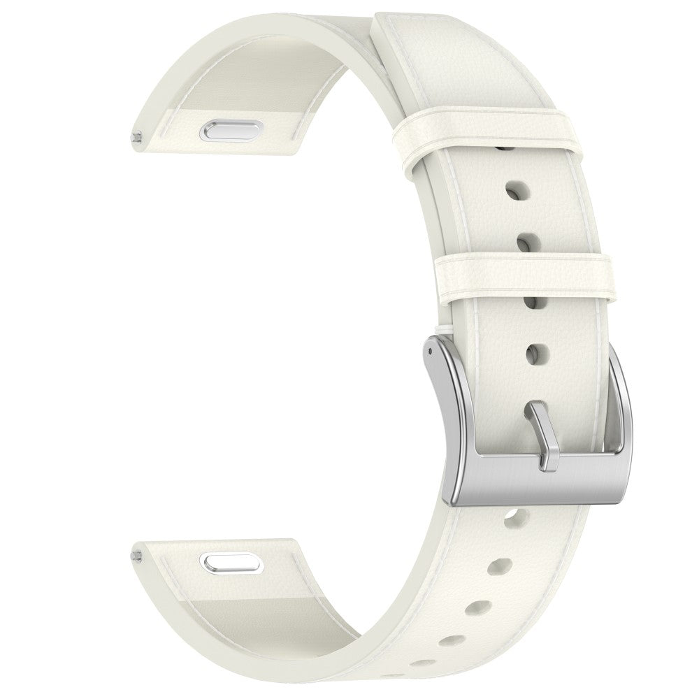 Huawei Honor Xiaomi Garmin Smartwatch Band 22mm Universal Top Layer Cowhide Leather Strap - White#serie_2