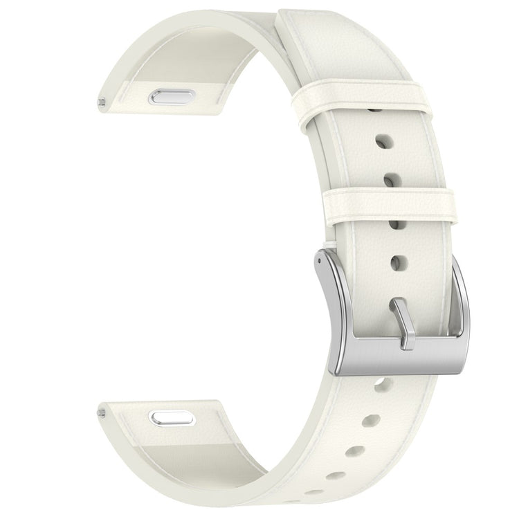 Huawei Honor Xiaomi Garmin Smartwatch Band 22mm Universal Top Layer Cowhide Leather Strap - White#serie_2