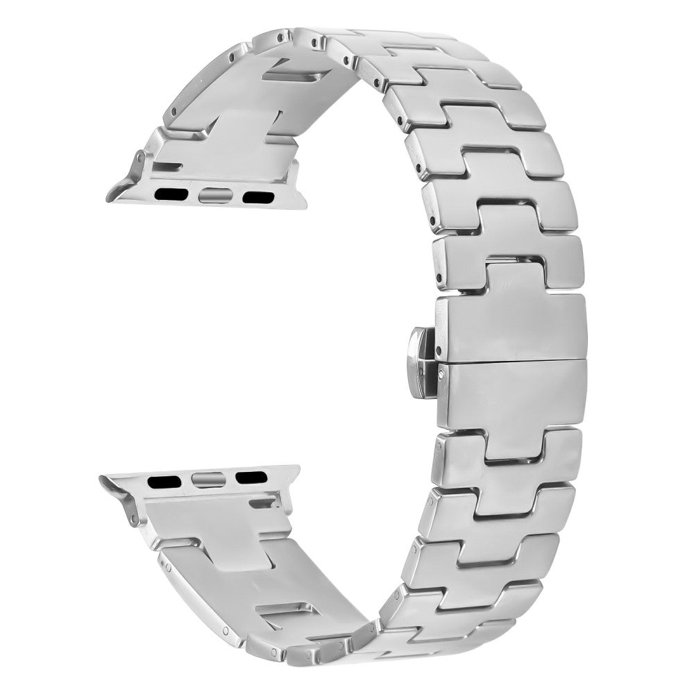 Watch Strap Apple Watch Series 41mm - 40mm - 38mm H-Type Butterfly Clasp Stainless Steel Band Silver#serie_1
