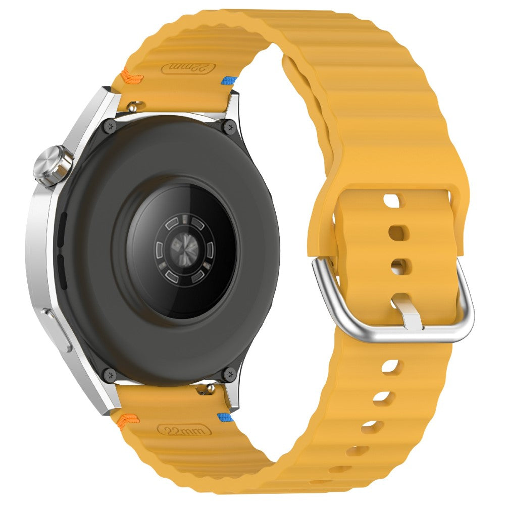 22mm Silicone Band Samsung Galaxy Watch 46mm Wave Design Watch Strap - Yellow#serie_5