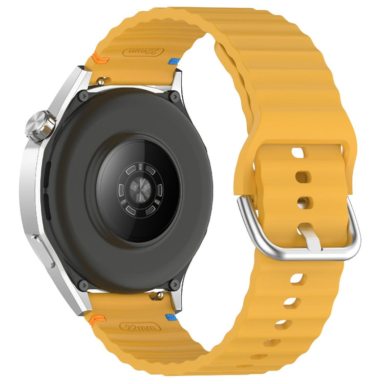 22mm Silicone Band Samsung Galaxy Watch 46mm Wave Design Watch Strap - Yellow#serie_5