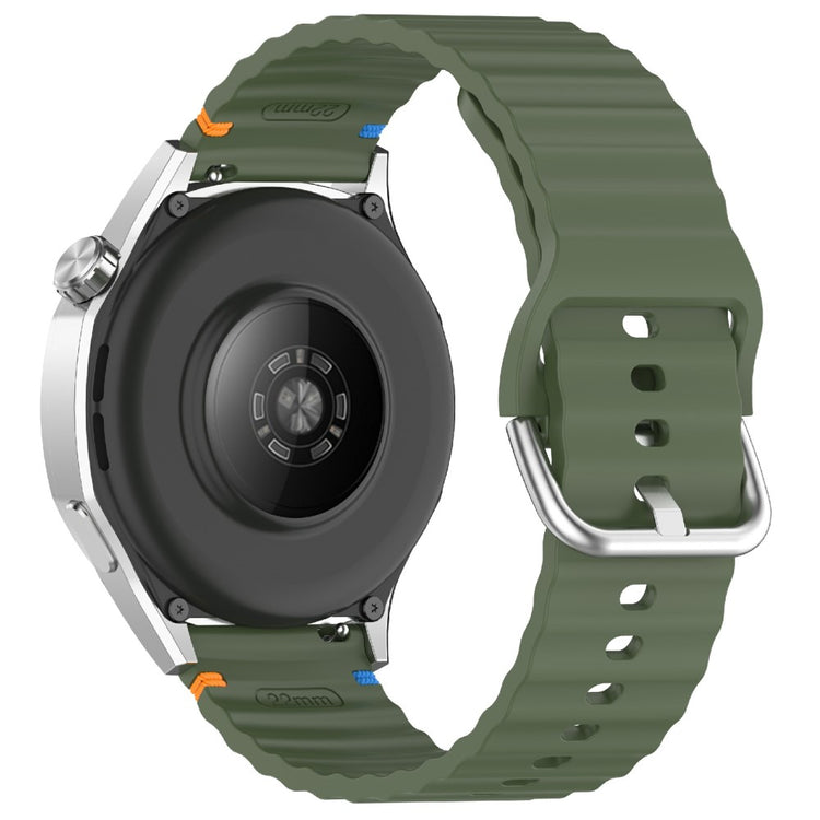 22mm Silicone Band Samsung Galaxy Watch 46mm Wave Design Watch Strap - Army Green#serie_7