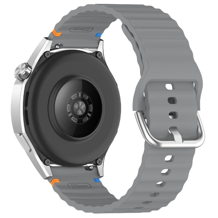 22mm Silicone Band Samsung Galaxy Watch 46mm Wave Design Watch Strap - Dark Grey#serie_9