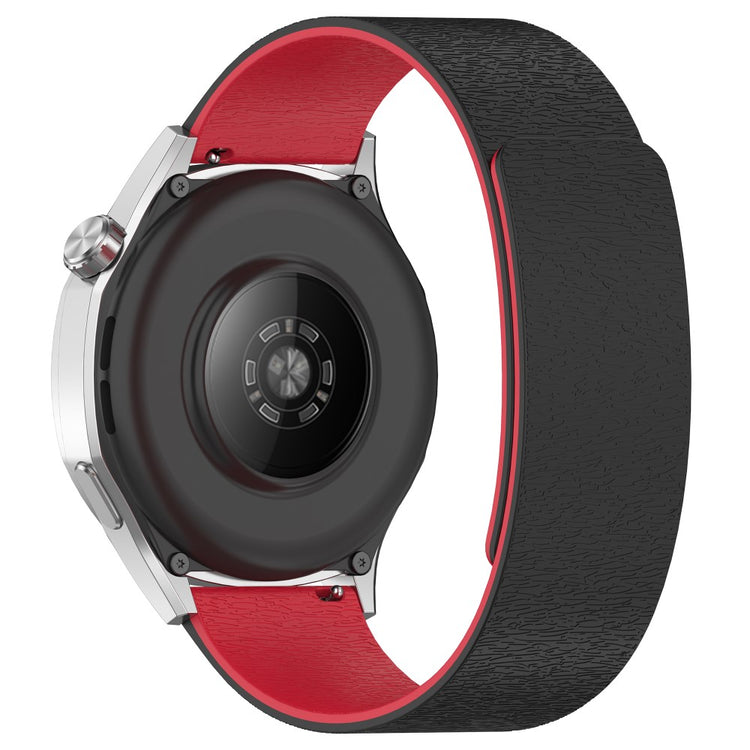 20mm Watch Band Samsung Galaxy Watch7 Cloud Wood Grain Silicone Magnetic Strap - Black  /  Red#serie_3