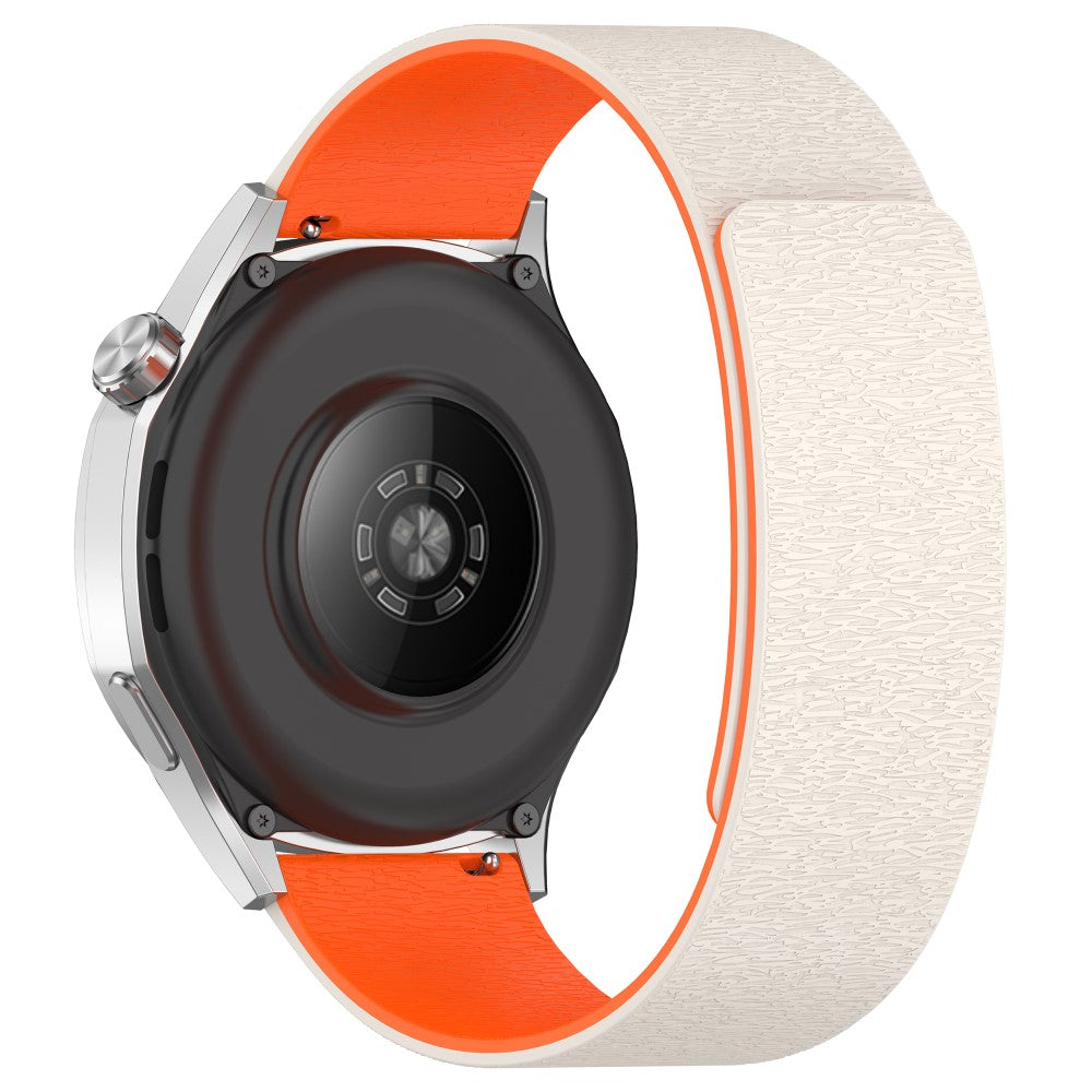 20mm Watch Band Samsung Galaxy Watch7 Cloud Wood Grain Silicone Magnetic Strap - Starlight  /  Orange#serie_5