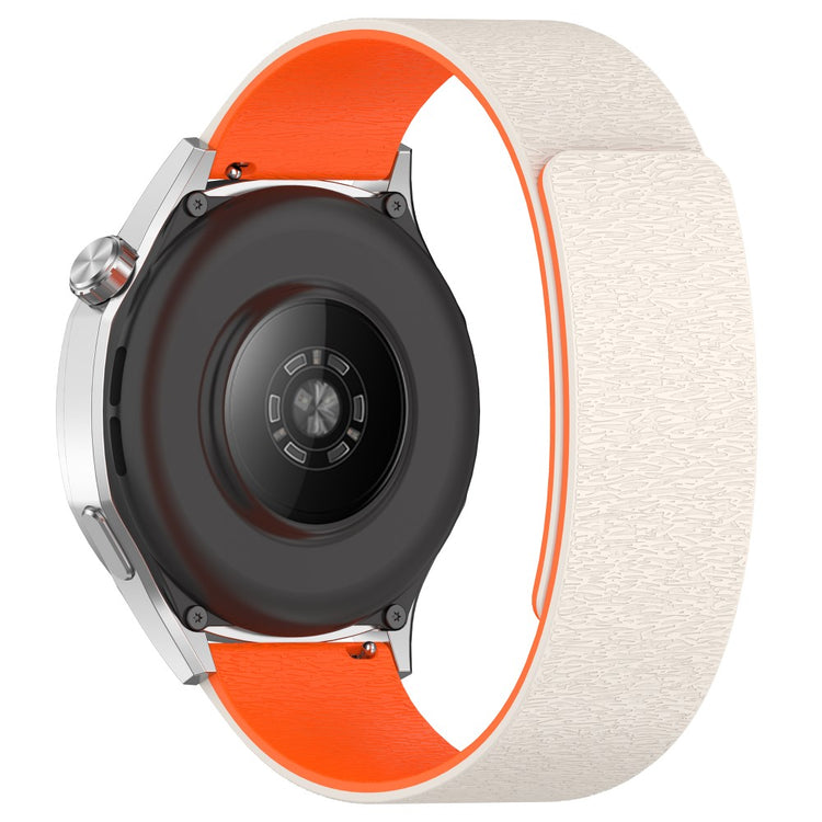 20mm Watch Band Samsung Galaxy Watch7 Cloud Wood Grain Silicone Magnetic Strap - Starlight  /  Orange#serie_5