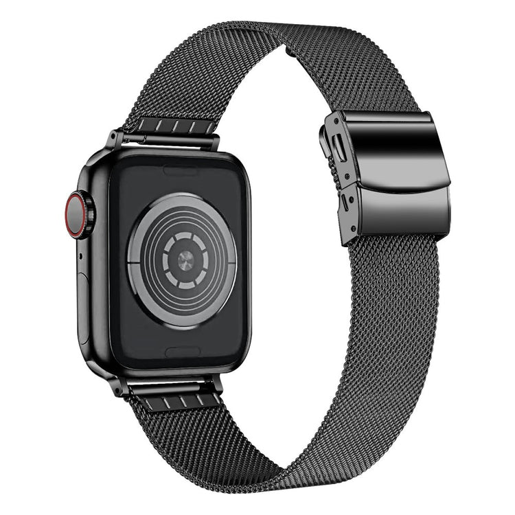 Watch Strap Apple Watch Series 41mm - 40mm - 38mm Milanese Metal Band with Buckle - Black#serie_1