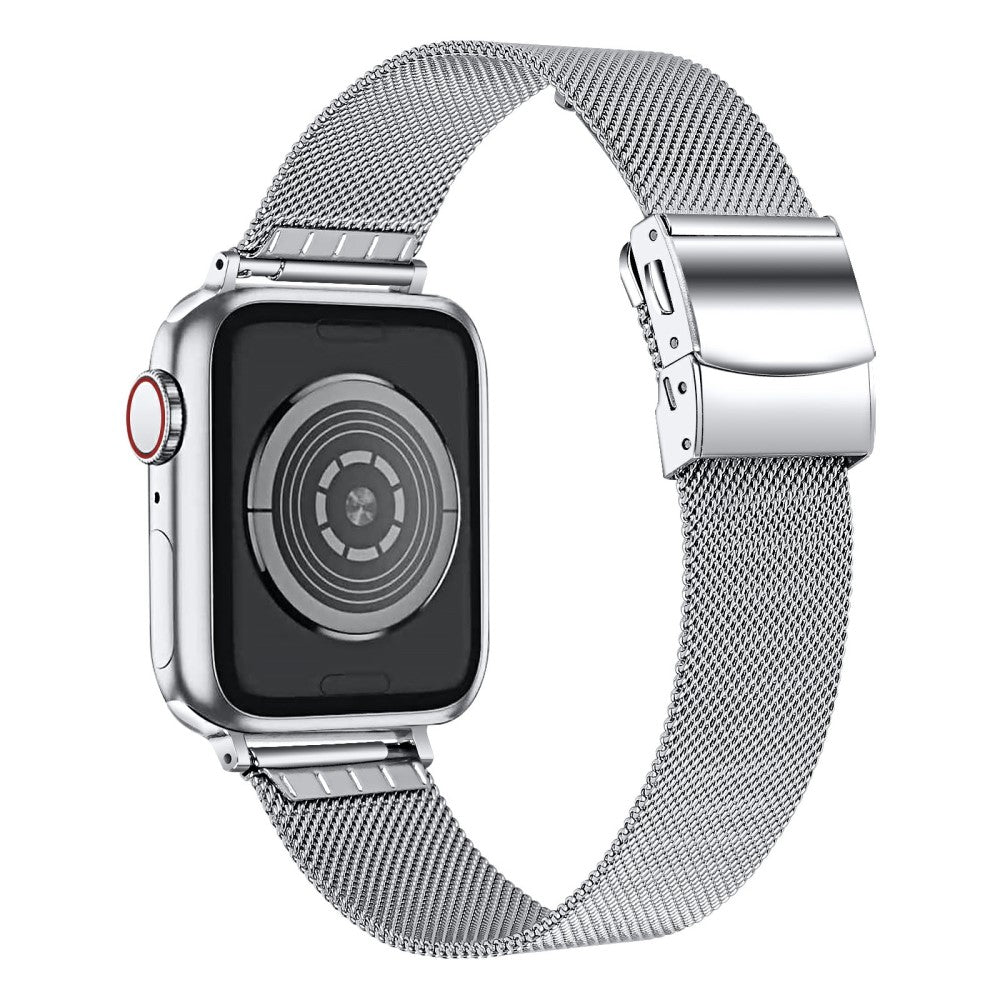 Watch Strap Apple Watch Series 41mm - 40mm - 38mm Milanese Metal Band with Buckle - Silver#serie_6