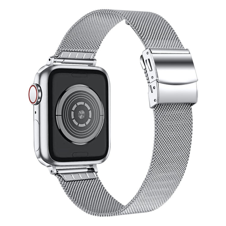 Watch Strap Apple Watch Series 41mm - 40mm - 38mm Milanese Metal Band with Buckle - Silver#serie_6
