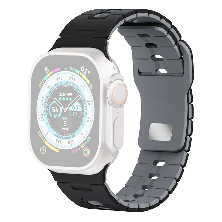 Watch Band Apple Watch Series 41mm - 40mm - 38mm Dual Color Silicone Strap - Black+Grey#serie_3