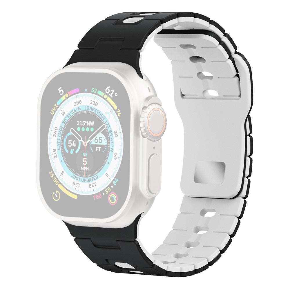 Watch Band Apple Watch Series 41mm - 40mm - 38mm Dual Color Silicone Strap - Black+White#serie_4