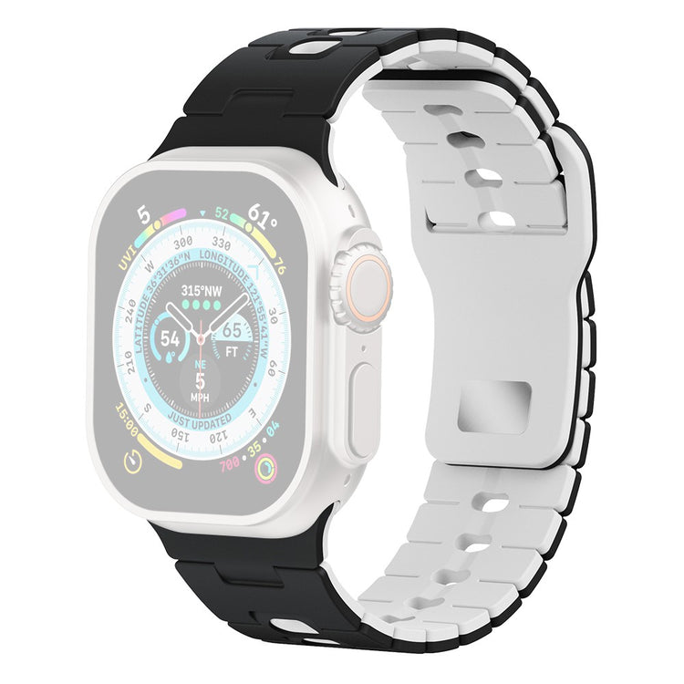 Watch Band Apple Watch Series 41mm - 40mm - 38mm Dual Color Silicone Strap - Black+White#serie_4