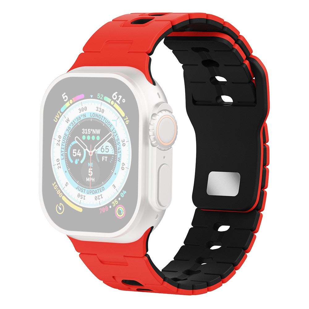 Watch Band Apple Watch Series 41mm - 40mm - 38mm Dual Color Silicone Strap - Red+Black#serie_5