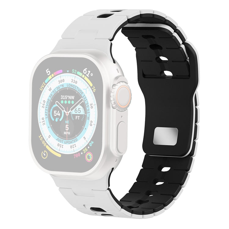 Watch Band Apple Watch Series 41mm - 40mm - 38mm Dual Color Silicone Strap - White+Black#serie_6