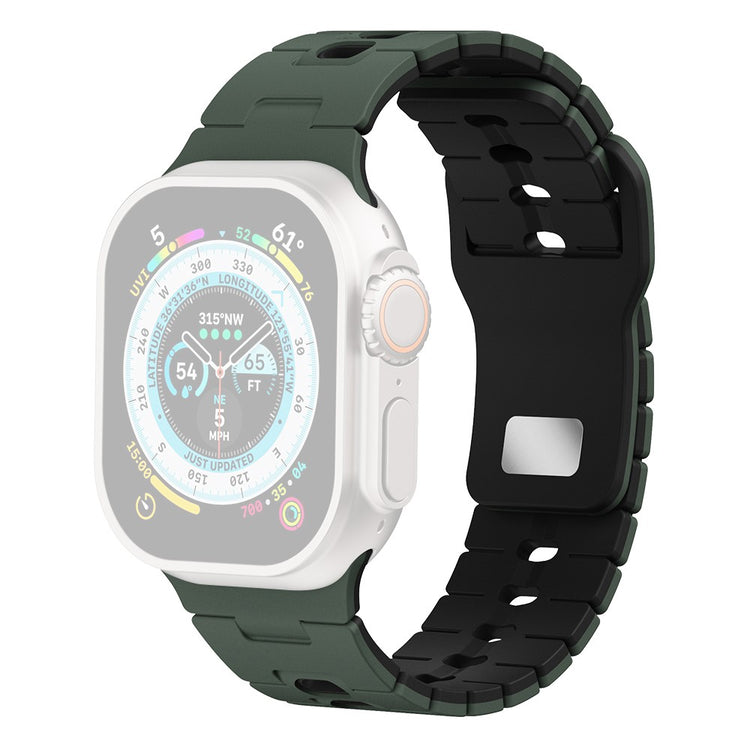Watch Band Apple Watch Series 41mm - 40mm - 38mm Dual Color Silicone Strap - Army Green+Black#serie_9
