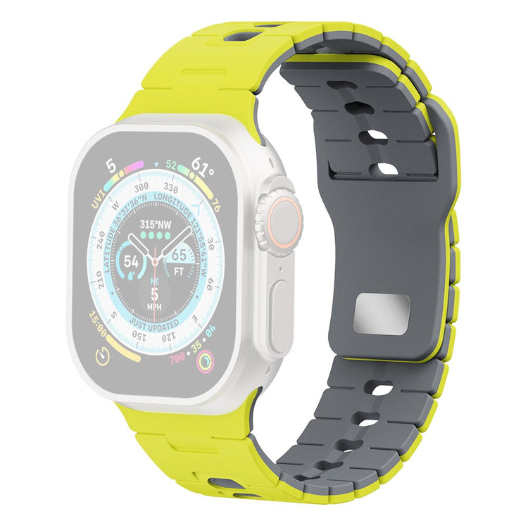 Watch Band Apple Watch Series 41mm - 40mm - 38mm Dual Color Silicone Strap - Lime+Grey#serie_11