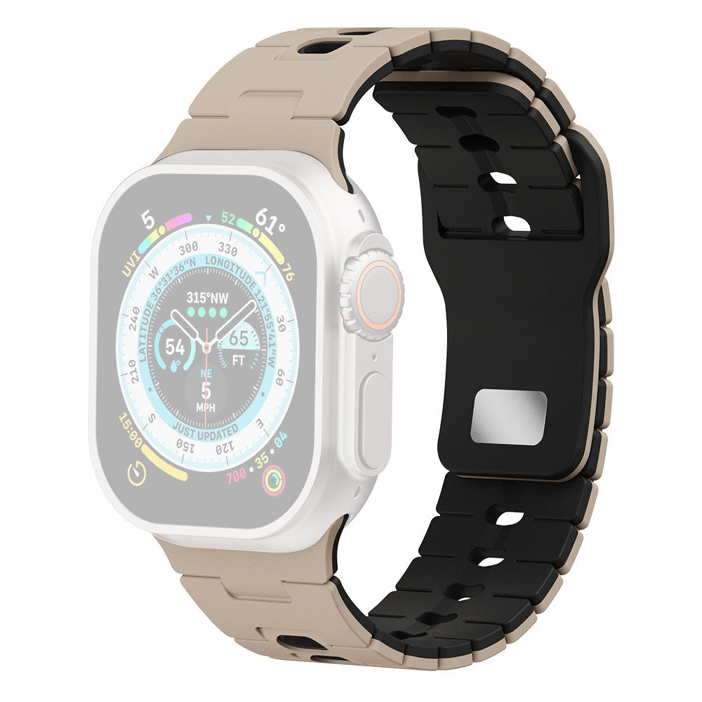 Watch Band Apple Watch Series 41mm - 40mm - 38mm Dual Color Silicone Strap - Walnut+Black#serie_12