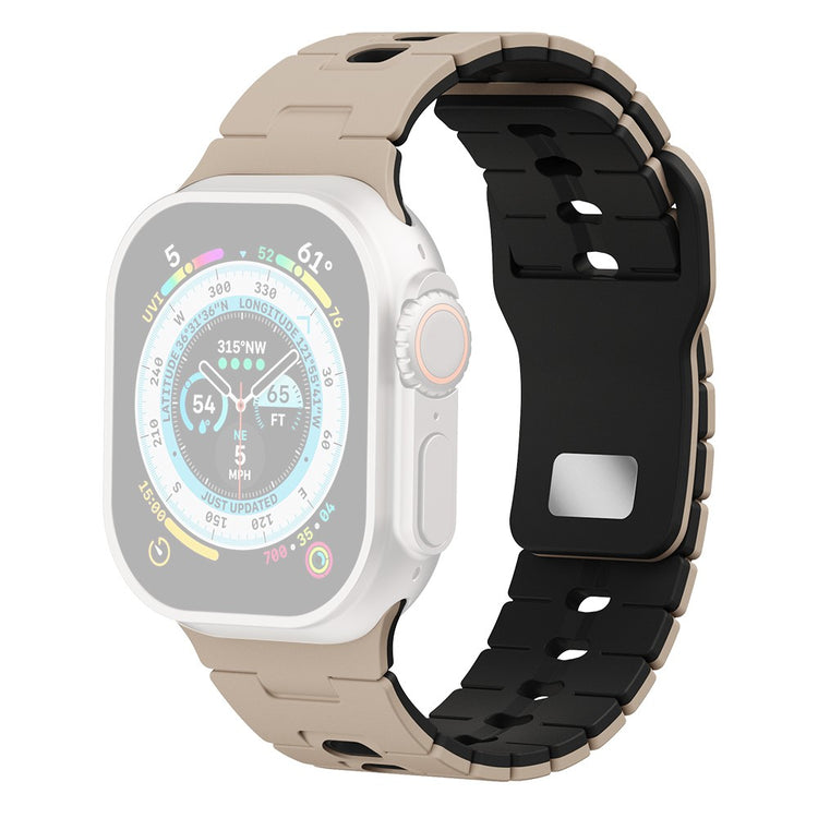Watch Band Apple Watch Series 41mm - 40mm - 38mm Dual Color Silicone Strap - Walnut+Black#serie_12