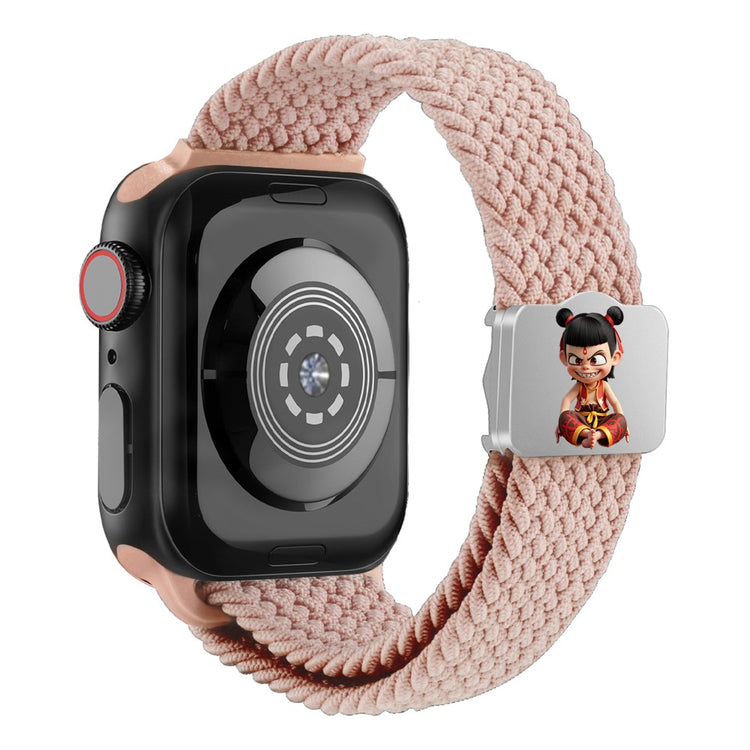 Watch Strap Apple Watch Series 41mm - 40mm - 38mm Ne Zha UV Printed Nylon Band - Deep Pink / Ne Zha#serie_2