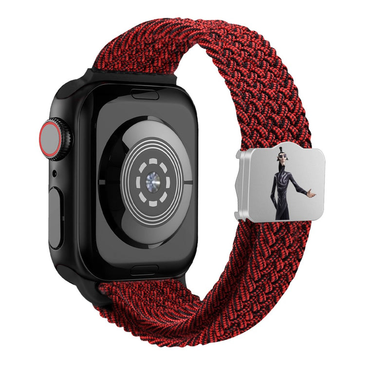 Watch Strap Apple Watch Series 41mm - 40mm - 38mm Ne Zha UV Printed Nylon Band - Black+Red / Shen Gongbao#serie_6