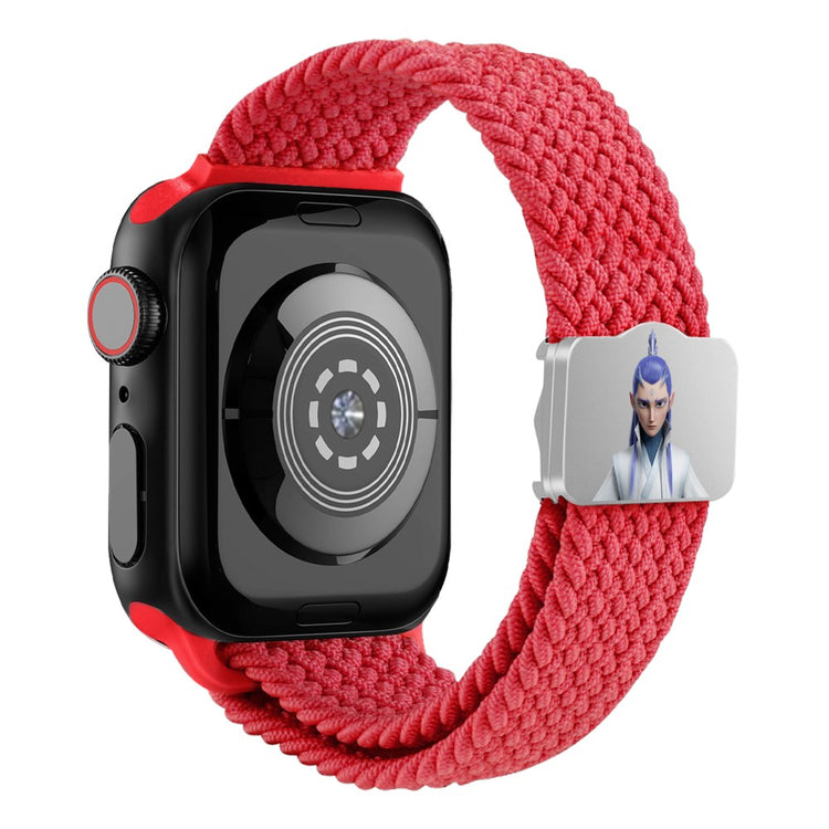 Watch Strap Apple Watch Series 41mm - 40mm - 38mm Ne Zha UV Printed Nylon Band - Red / Ao Bing#serie_7