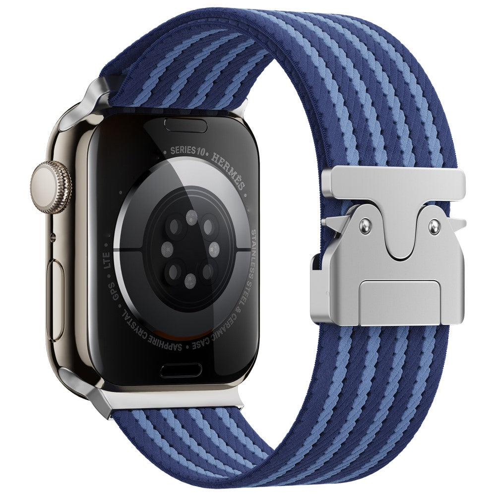 Watch Band Apple Watch Series 41mm - 40mm - 38mm 4-Stripe Parachute Buckle Nylon Strap - Blue+Blue#serie_1