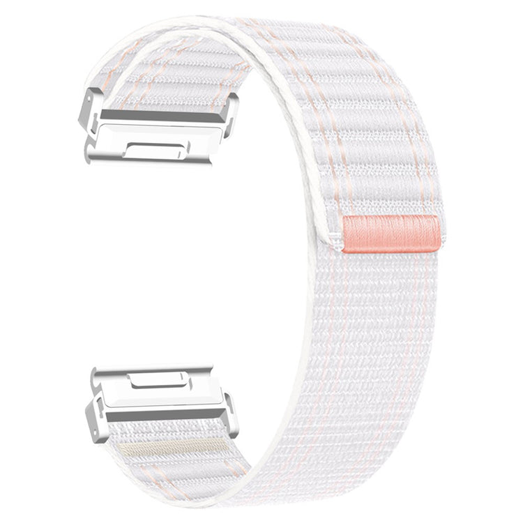 22mm Watchband Garmin Fenix 8 (47mm) / 7 / 6 / 5 Bands Titanium Nylon Loop Wrist Strap - White Pink / White#serie_4