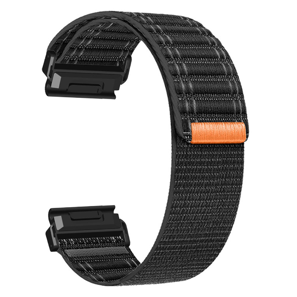 22mm Watchband Garmin Fenix 8 (47mm) / 7 / 6 / 5 Bands Titanium Nylon Loop Wrist Strap - Black#serie_5