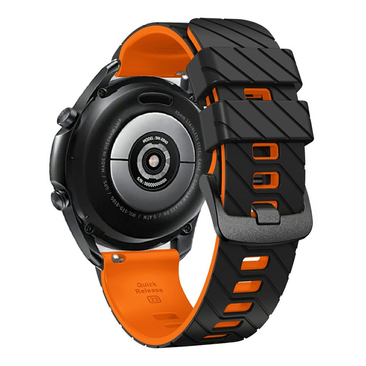 Silicone Band Suunto 9 Peak Pro / 9 Peak / Vertical / Race S / Race Dual Color Replacement Watch Strap - Black+Orange#serie_4