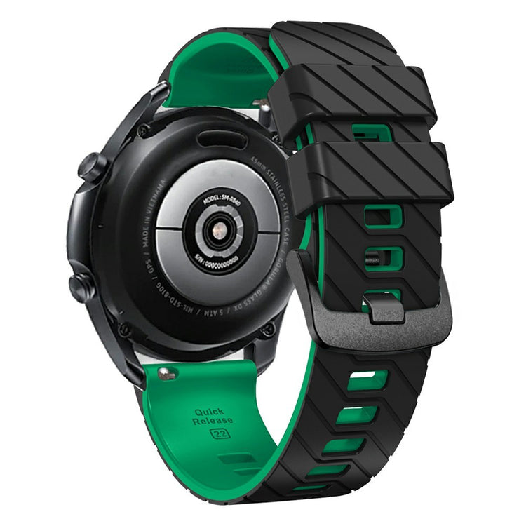 Silicone Band Suunto 9 Peak Pro / 9 Peak / Vertical / Race S / Race Dual Color Replacement Watch Strap - Black+Green#serie_7