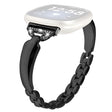 Copper Rhinestone D-Shape Bracelet Strap for Fitbit Versa 3/Sense Black