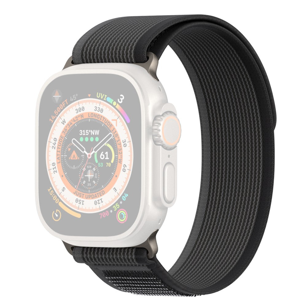 Rigtigt Sejt Metal Og Nylon Universal Rem passer til Apple Smartwatch - Sort#serie_1