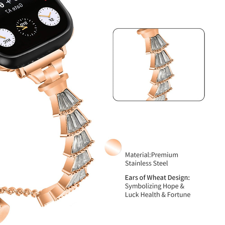 Vildt Sejt Metal Og Rhinsten Universal Rem passer til Apple Smartwatch - Pink#serie_2