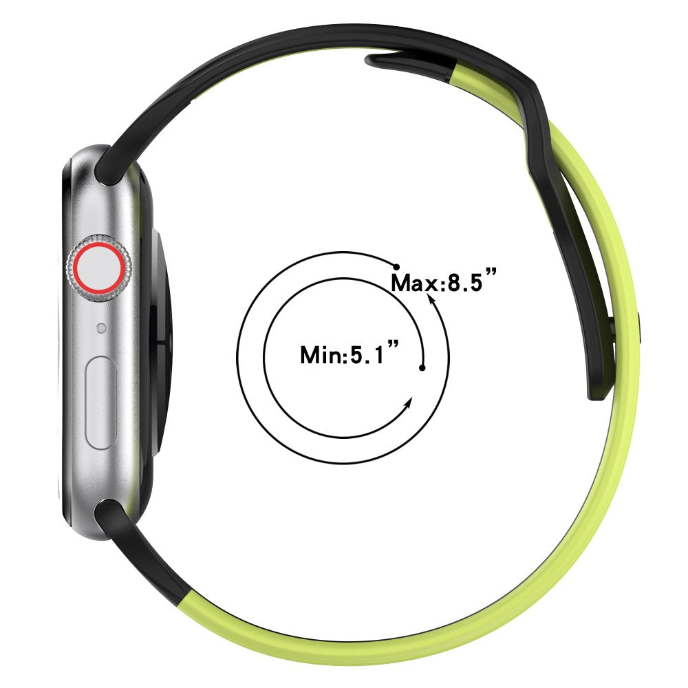 Watch Strap Apple Watch Series 9 8 7 41mm / SE (2023) SE (2022) SE Series 6 5 4 40mm / Series 3 2 1 38mm Dual-color Silicone Band - Black / Grey#serie_5