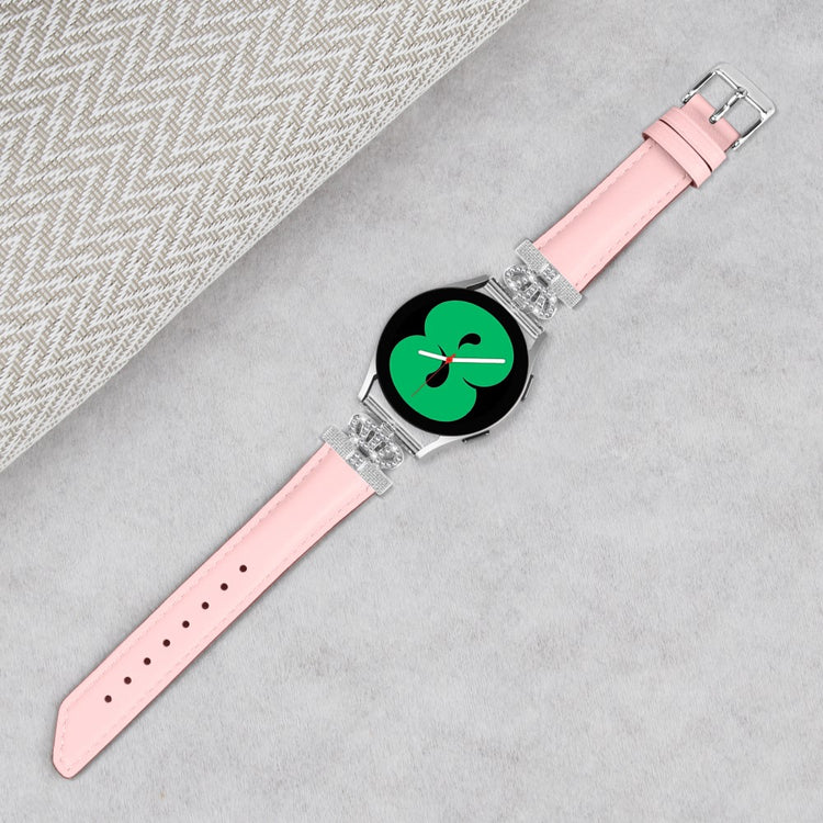 Fed Kunstlæder Og Rhinsten Universal Rem passer til Samsung Smartwatch - Pink#serie_2