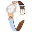 Genuine Cow Leather Band Samsung Galaxy Watch Universal 20mm Rhinestone M-shape Connector Strap with Rose Gold Buckle