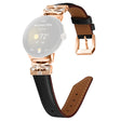 Google Pixel Watch Genuine Cowhide Leather Watch Strap Rhinestone Design (Rose Gold Buckle)