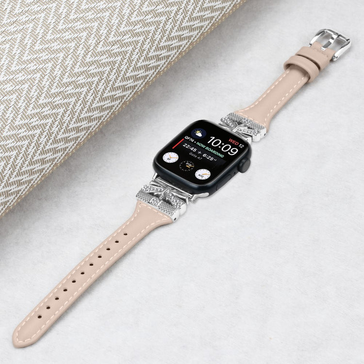 Fint Kunstlæder Universal Rem passer til Apple Smartwatch - Hvid#serie_5