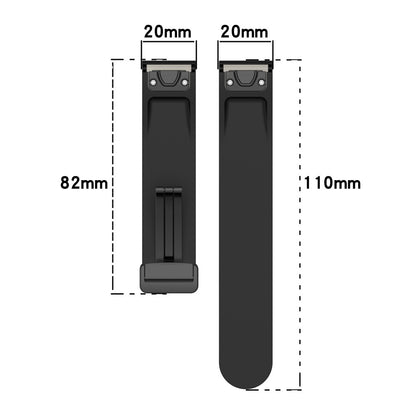 Garmin Fenix 7S / 7S Pro / Instinct 2S / Fenix 6S Watch Strap 20mm Silicone Watchband with Black Buckle - White#serie_3