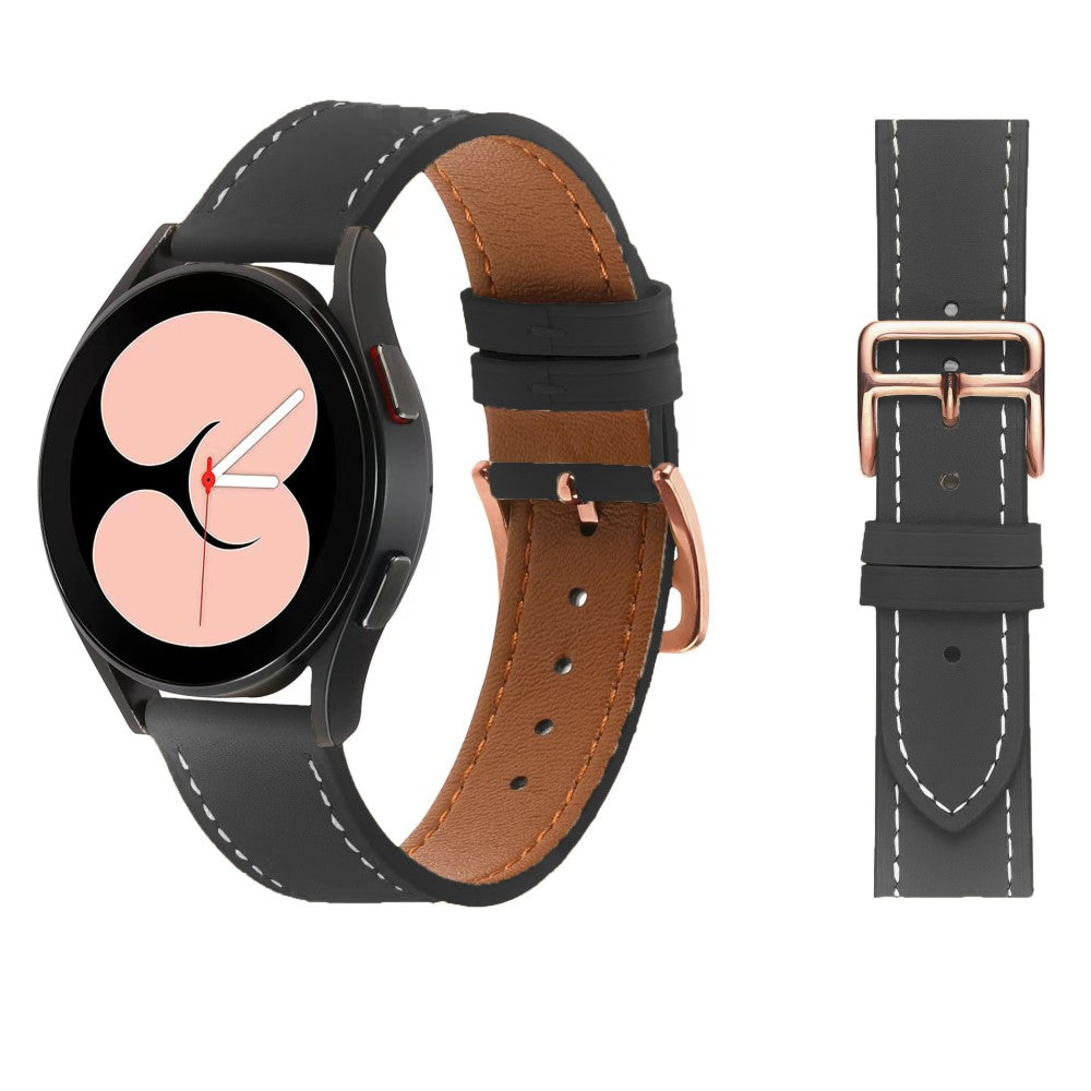 Garmin vivoactive 5 / Venu 2 Plus / Venu Sq Vegan Leather Watch Strap Gold Buckle 20mm Watch Band - Black#serie_1