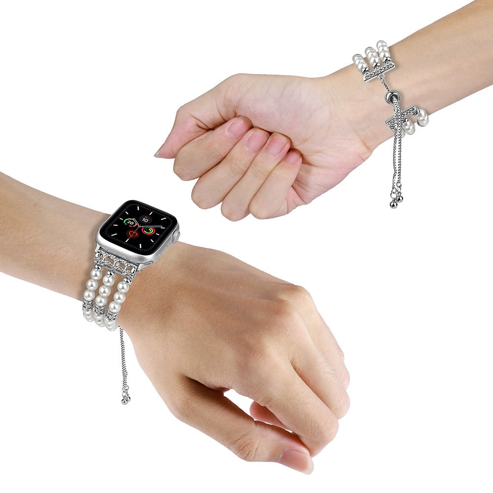 Apple Watch 49mm / 45mm / 44mm / 42mm Beaded Band Watch Strap - White#serie_3