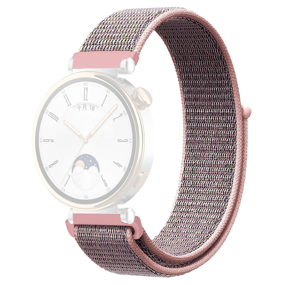 Huawei Watch GT 4 41mm / Garmin Venu 3S Watch Band 18mm Nylon Loop Adjustable Wrist Strap - Pink#serie_2