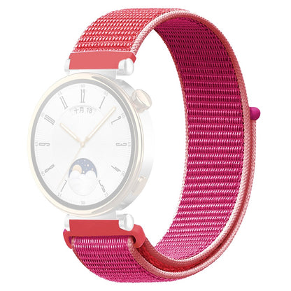 Huawei Watch GT 4 41mm / Garmin Venu 3S Watch Band 18mm Nylon Loop Adjustable Wrist Strap - Pomegranate Red#serie_23