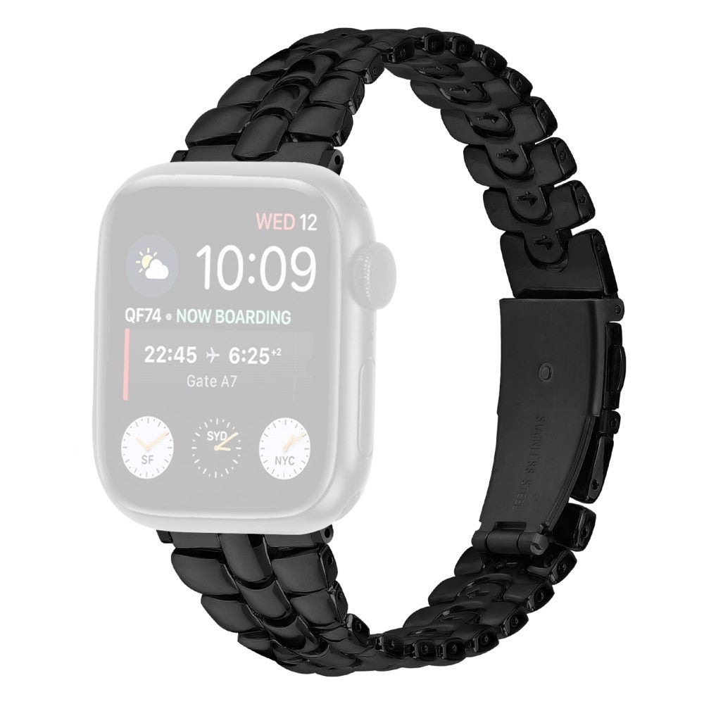 Rigtigt Fed Metal Universal Rem passer til Apple Smartwatch - Sort#serie_1