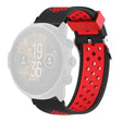 Suunto Spartan Sport Wrist HR Baro / Suunto 7 Watch Band 24mm Flexible Strap Replacement with Breathable Holes - Black+Red