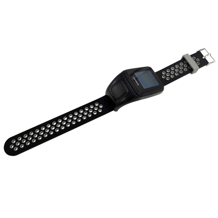 TomTom Runner 3 / Adventurer Flexible Band Dual Color Breathable Watch Strap with Case - Black+Grey#serie_2