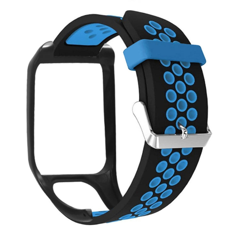 TomTom Runner 3 / Adventurer Flexible Band Dual Color Breathable Watch Strap with Case - Black+Blue#serie_3