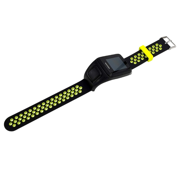 TomTom Runner 3 / Adventurer Flexible Band Dual Color Breathable Watch Strap with Case - Black+Green#serie_4