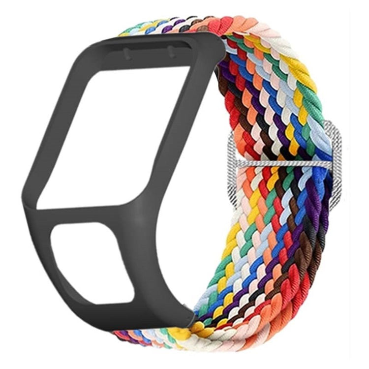 TomTom Runner 2 / 3 / Spark / Adventurer Watch Band Braided Adjustable Nylon Loop Strap with Case - Rainbow#serie_1